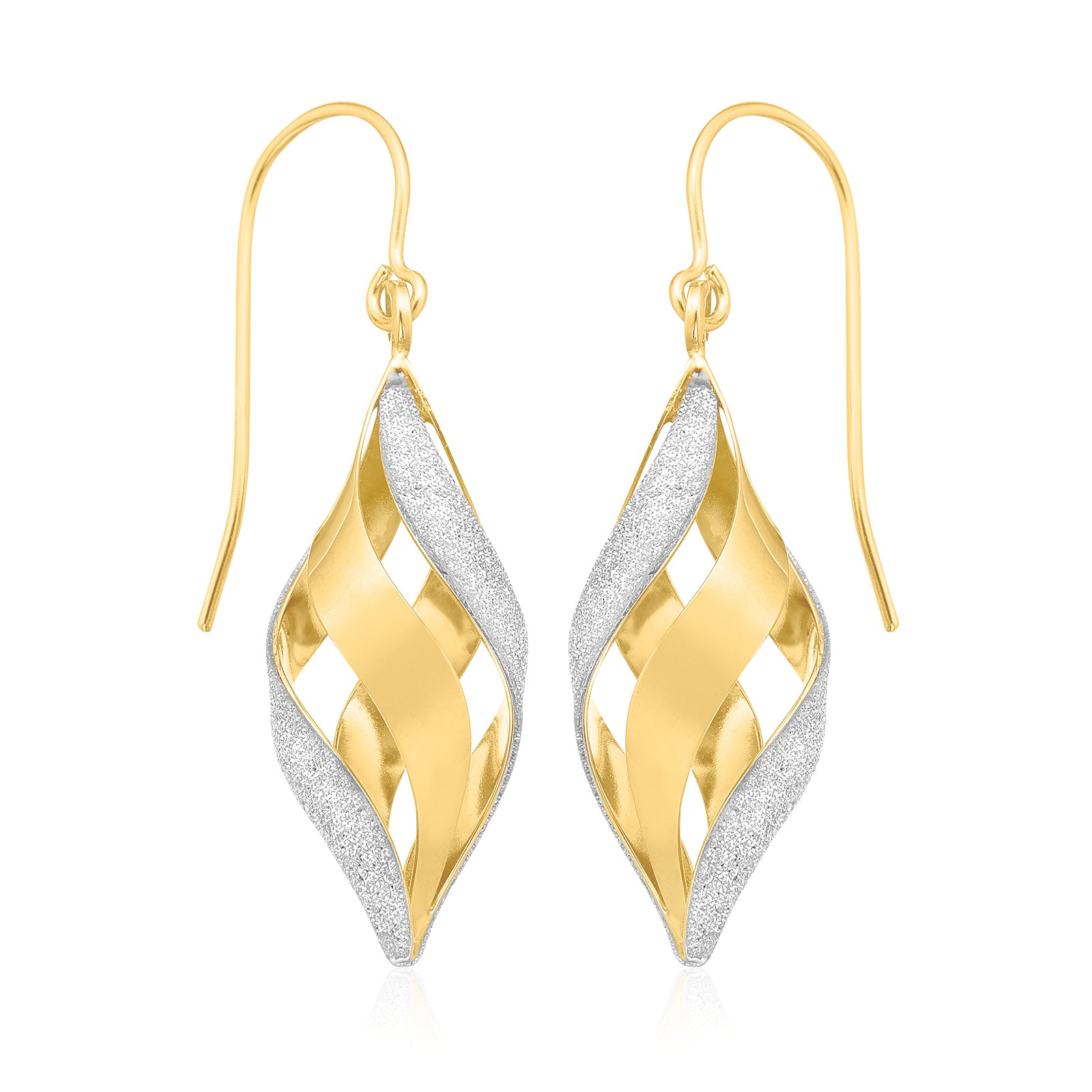 9ct Yellow Gold with Glitter Drop Earrings