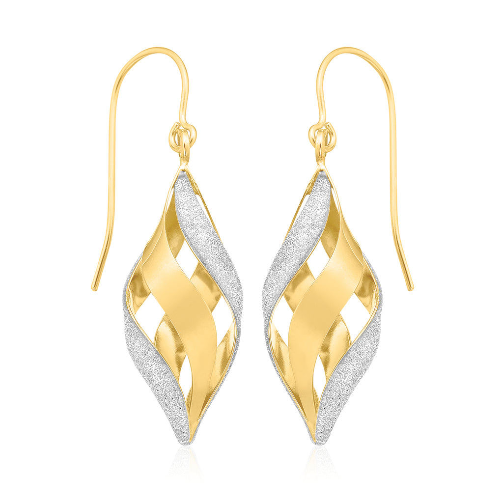 9ct Yellow Gold with Glitter Drop Earrings – Zamels