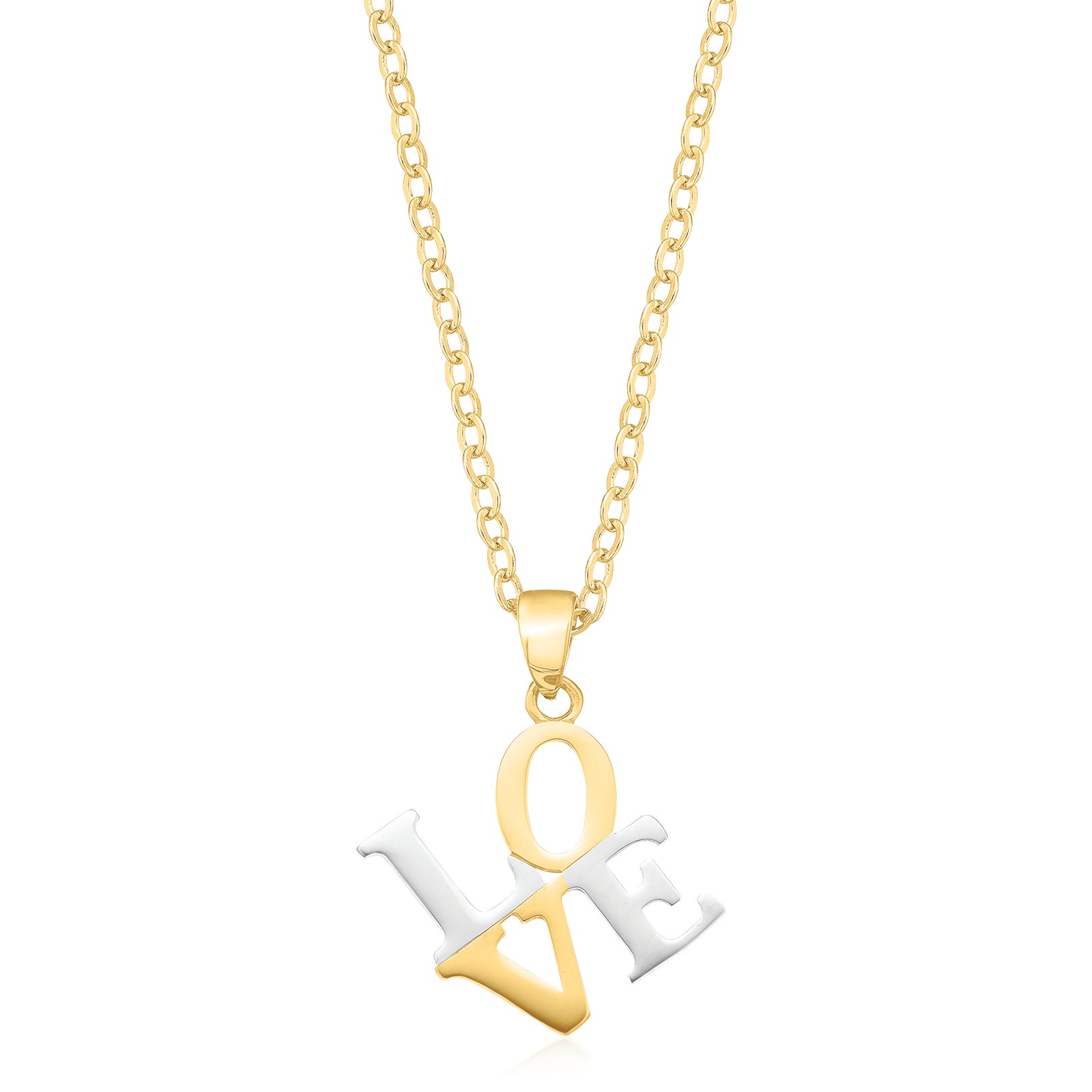 9ct Yellow Gold Square Love Pendant