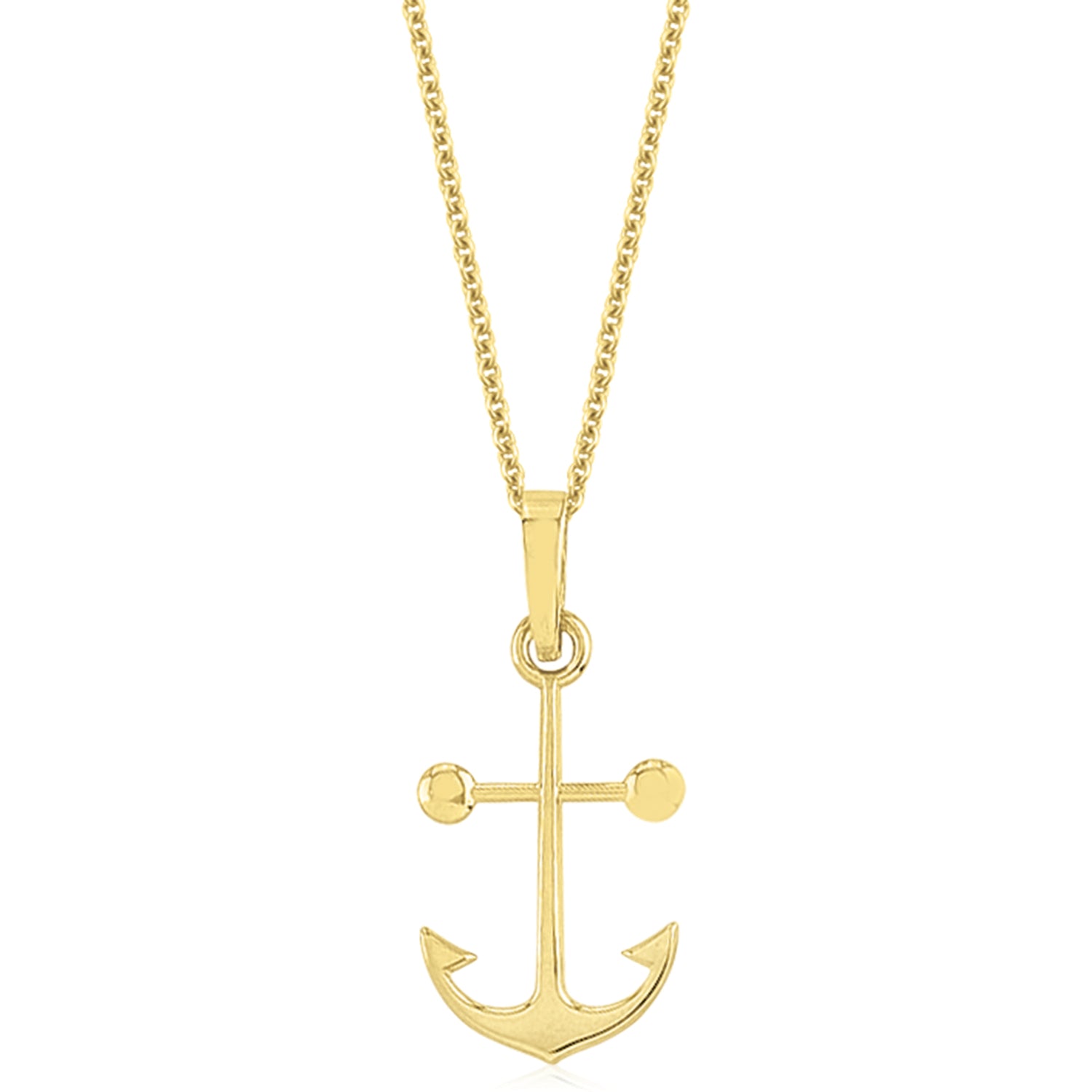 9ct Yellow Gold Anchor Pendant