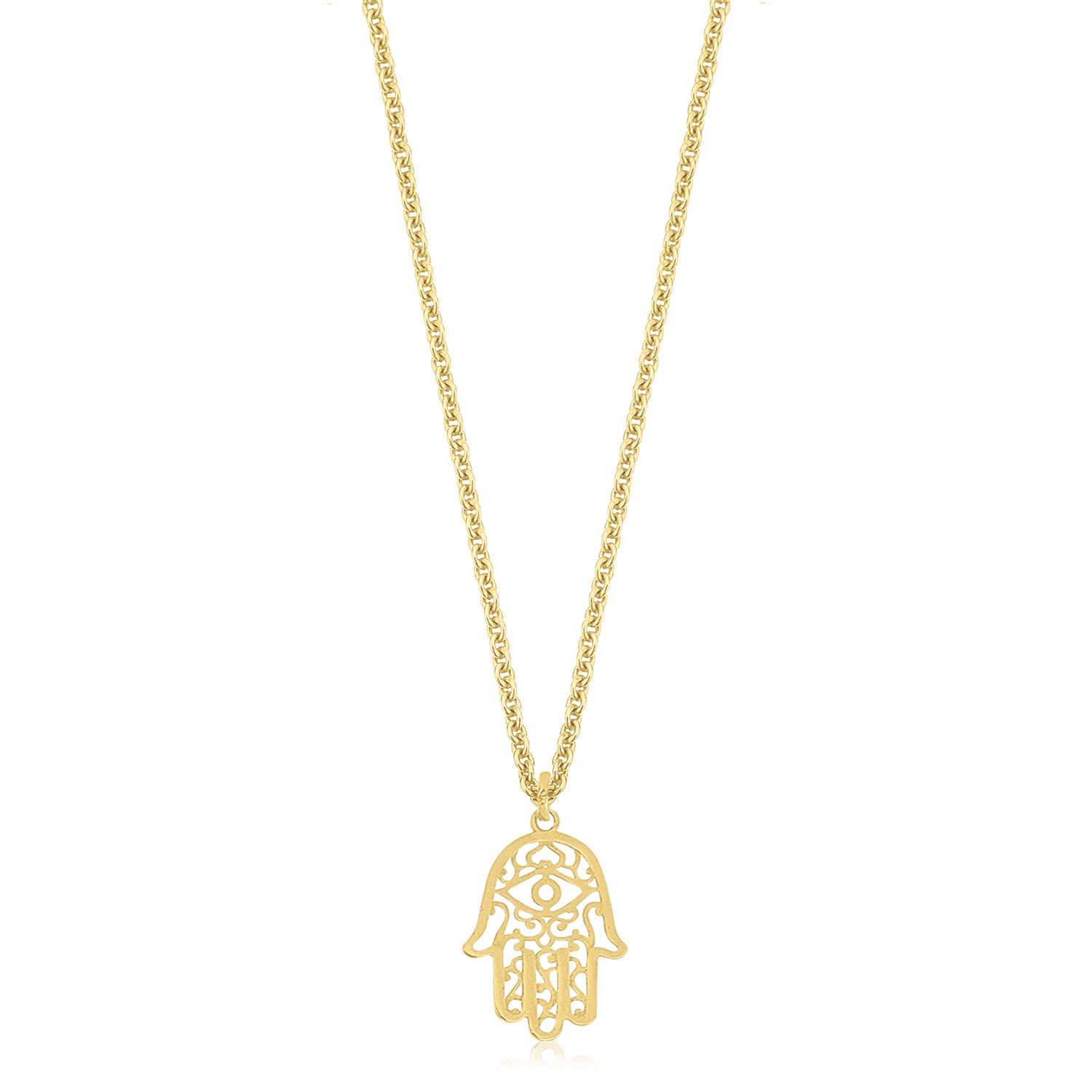 9ct Yellow Gold Silver Filled Hand of Fatima Pendant