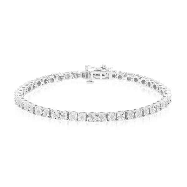 Simulated Diamond round cut Brilliant Rectangle Link Sterling high quality Silver Bracelet Vintage Bracelet