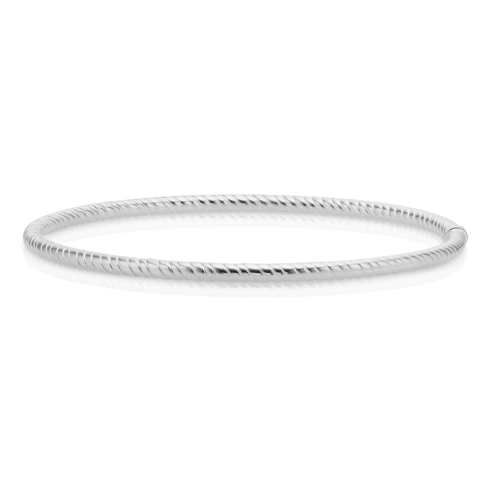 Sterling Silver 65mm Twist Round Bangle