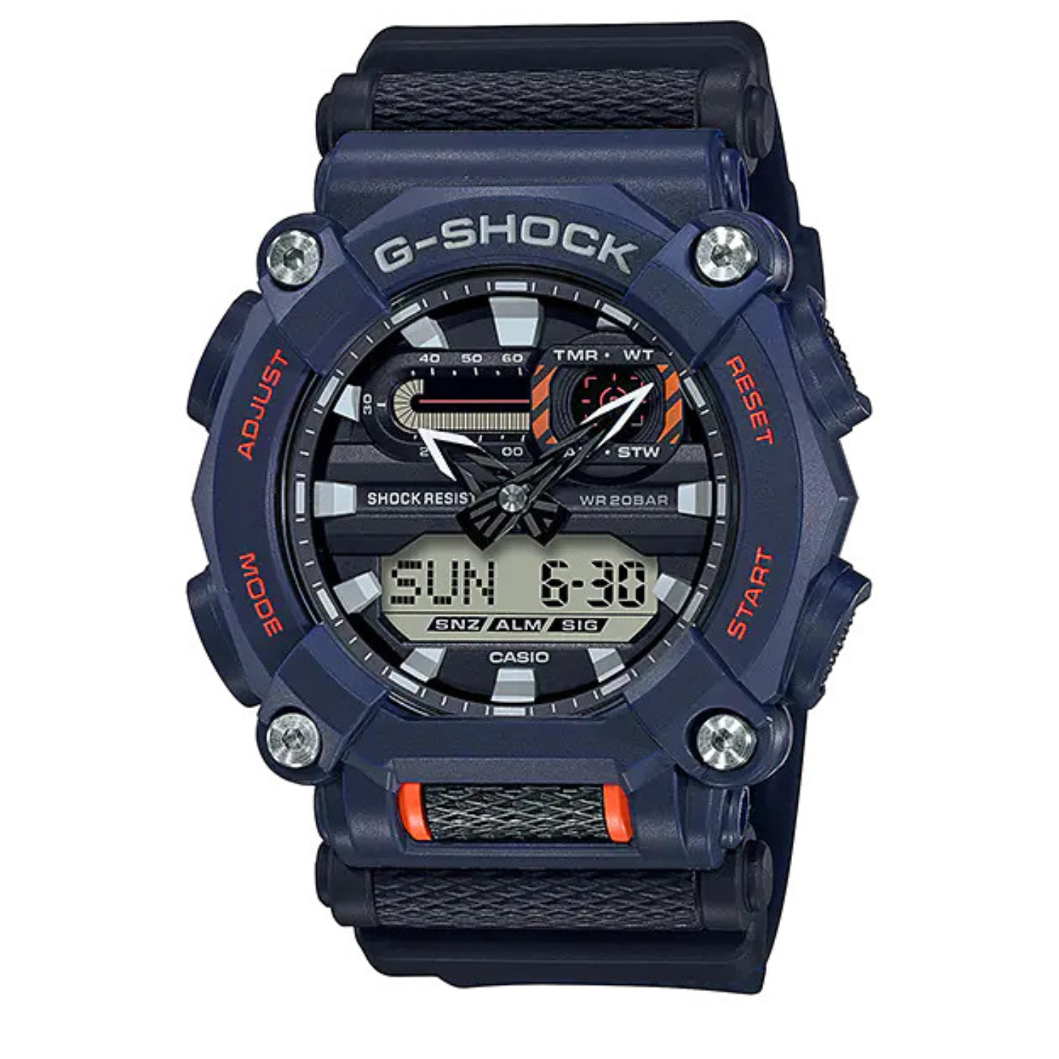 Casio G-Shock Octagon & Round Navy 7 Years Battery Wacth Resin Band Water resistant and LED light - GA900-2A