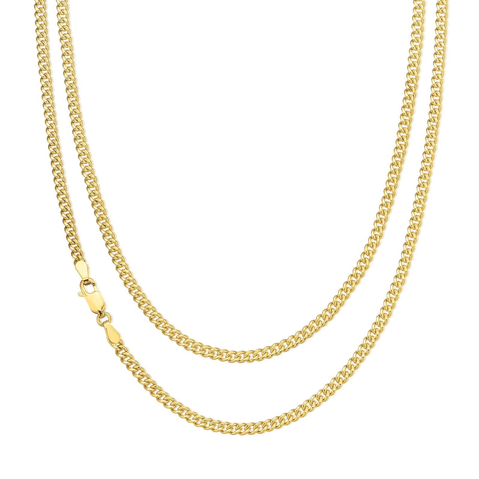 9ct Yellow Gold Silver Filled 55cm Curb Chain