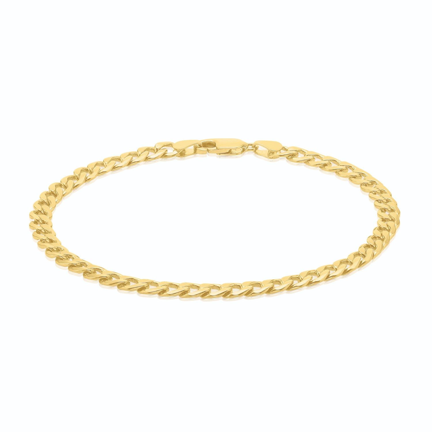 9ct Yellow Gold Silver Filled 21cm Curb 120 Gauge Bracelet