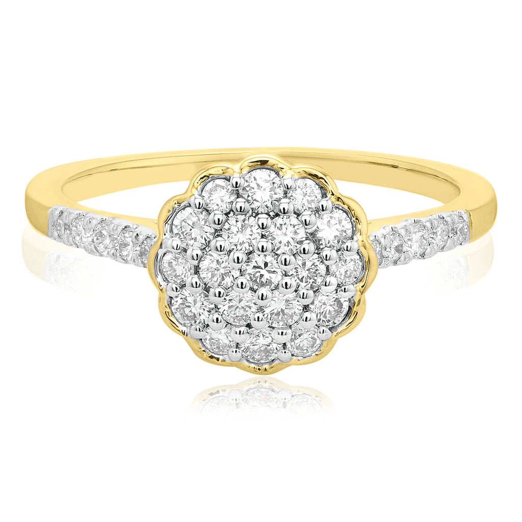 Celebration 9ct Yellow Gold with Round Brilliant Cut 1/2 CARAT tw of L ...