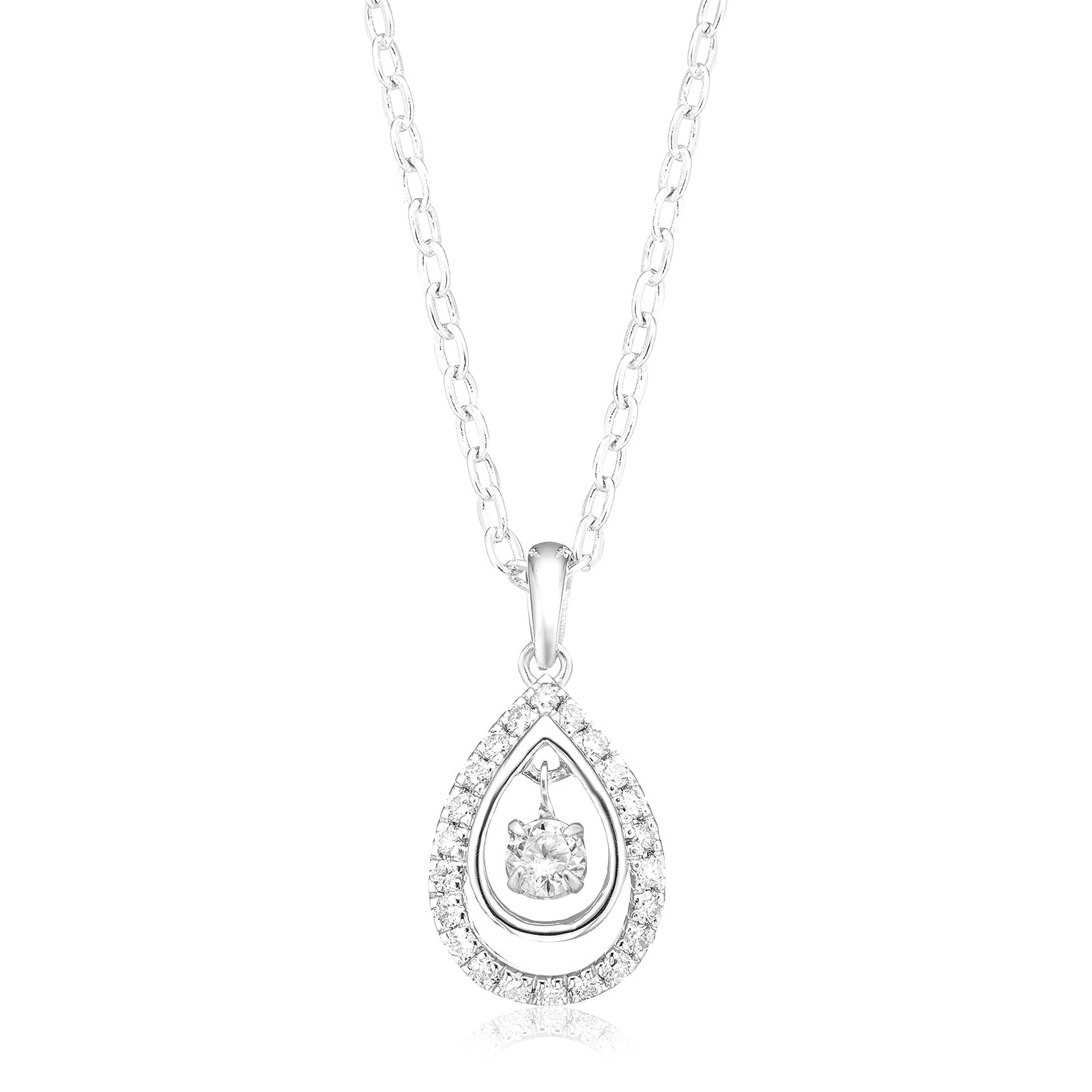 Celebration Sterling Silver with Round Brilliant Cut 1/4 CARAT tw of Lab Grown Diamonds Pendant