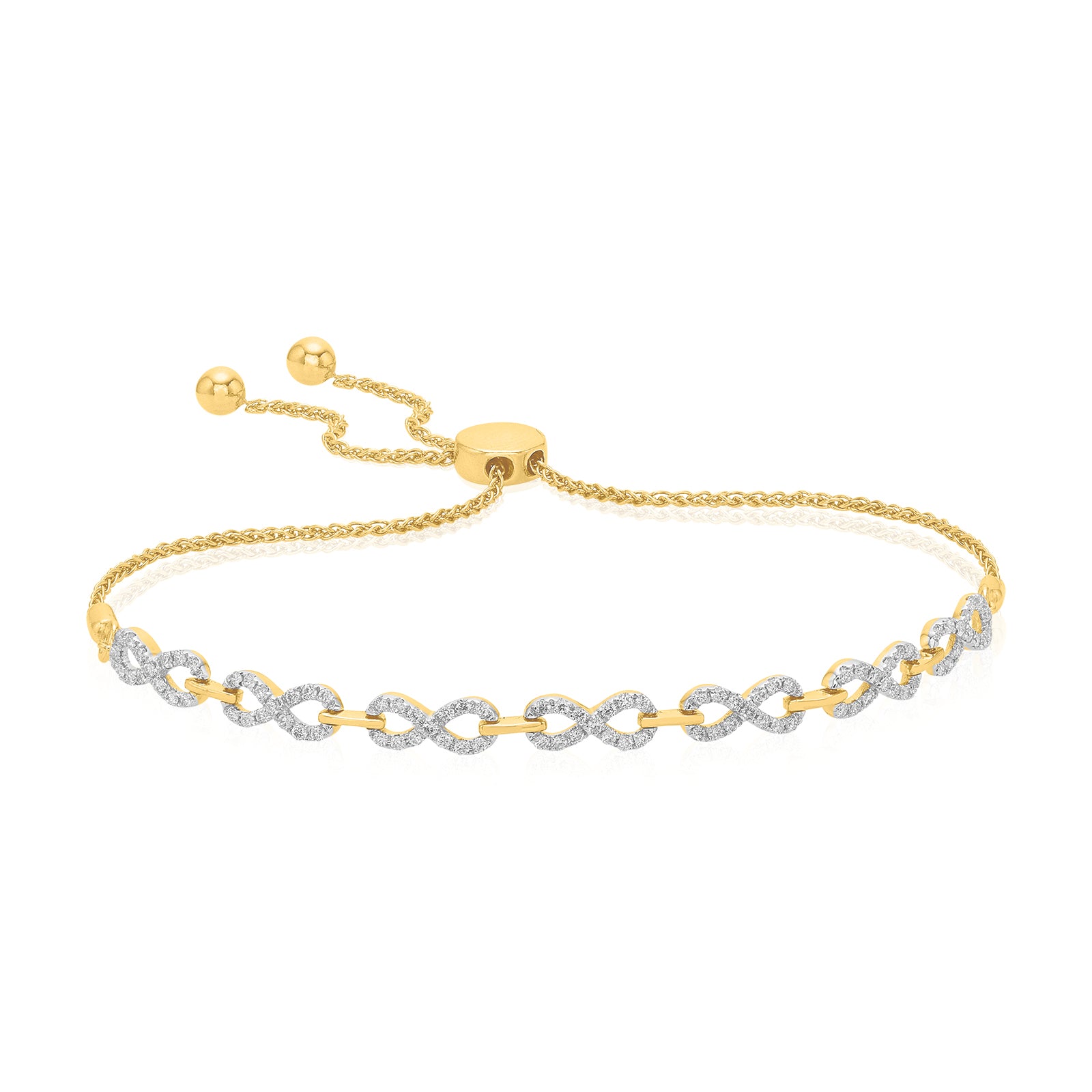 Celebration 9ct Yellow Gold with Round Brilliant Cut 1/2 CARAT tw of Lab Grown Diamond Tennis Bracelet