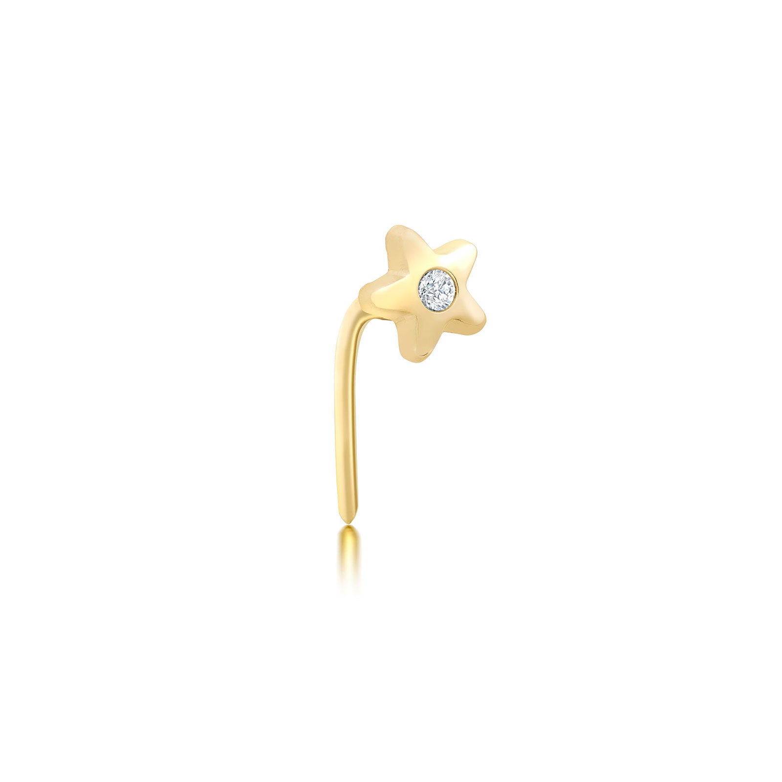 9ct Yellow Gold with Cubic Zicornia Star Nose Piercing