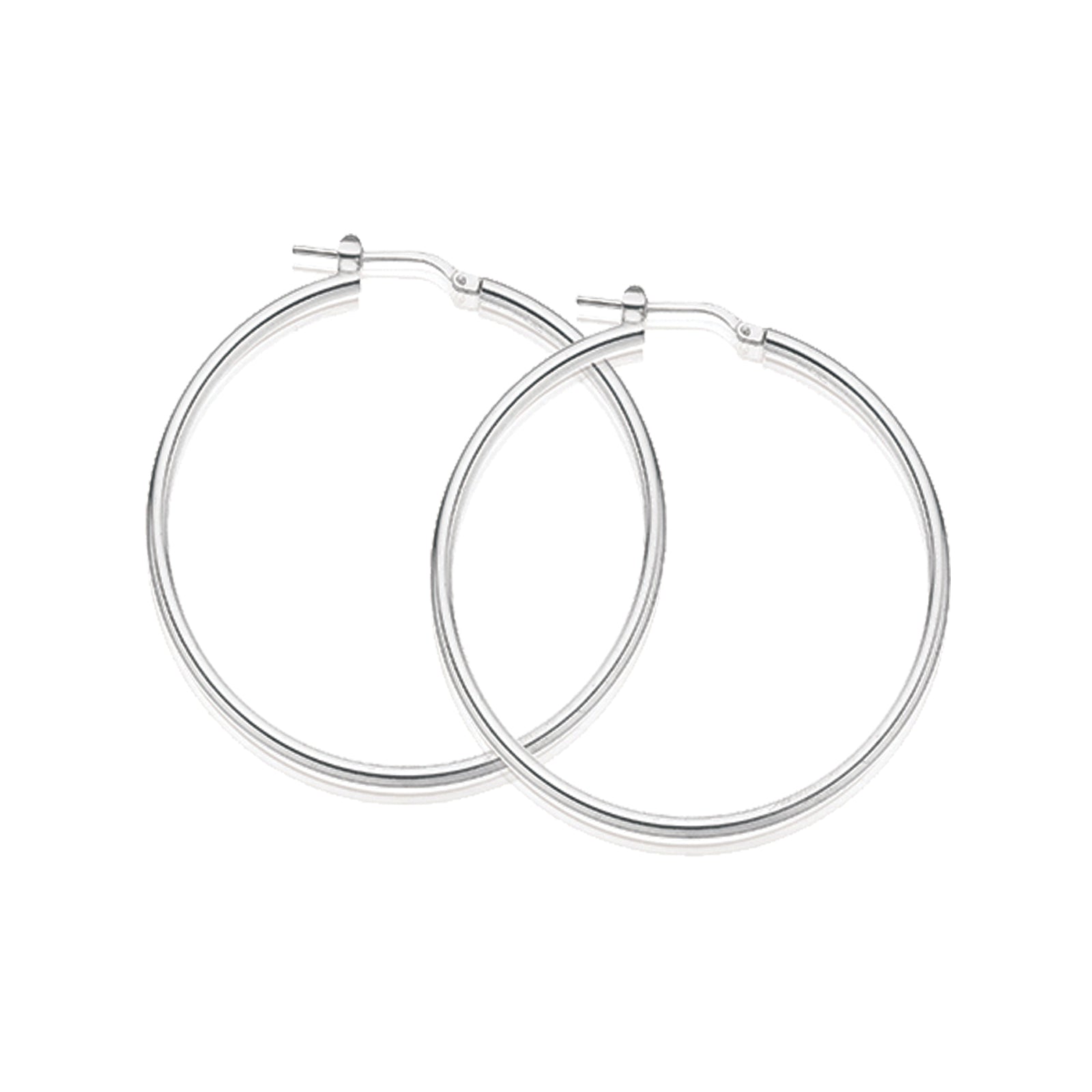 Sterling Silver 40x2mm Polished  Hoop Earrings