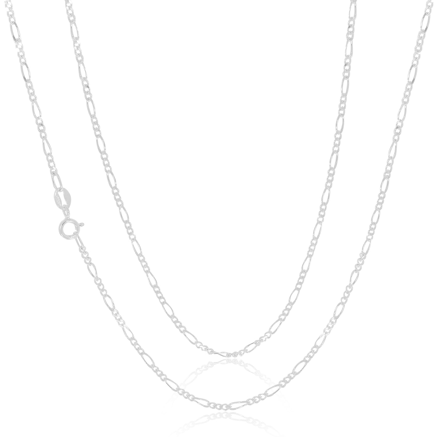 Sterling Silver 45cm 1:3 Figaro Chain