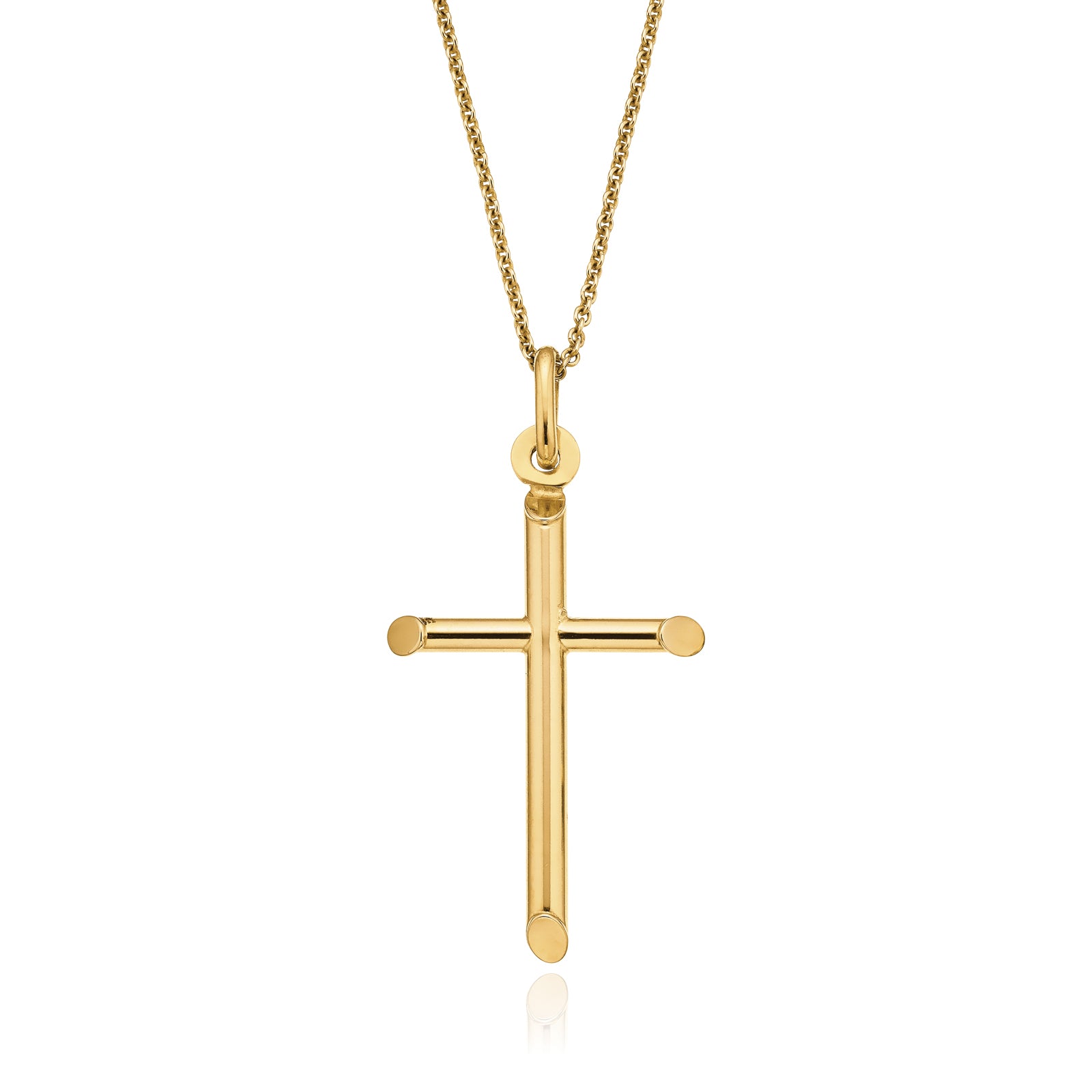 9ct Yellow Gold 26mm Polished Cross Pendant