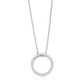 Sterling Silver Cubic Zirconia Circle 45cm Necklace