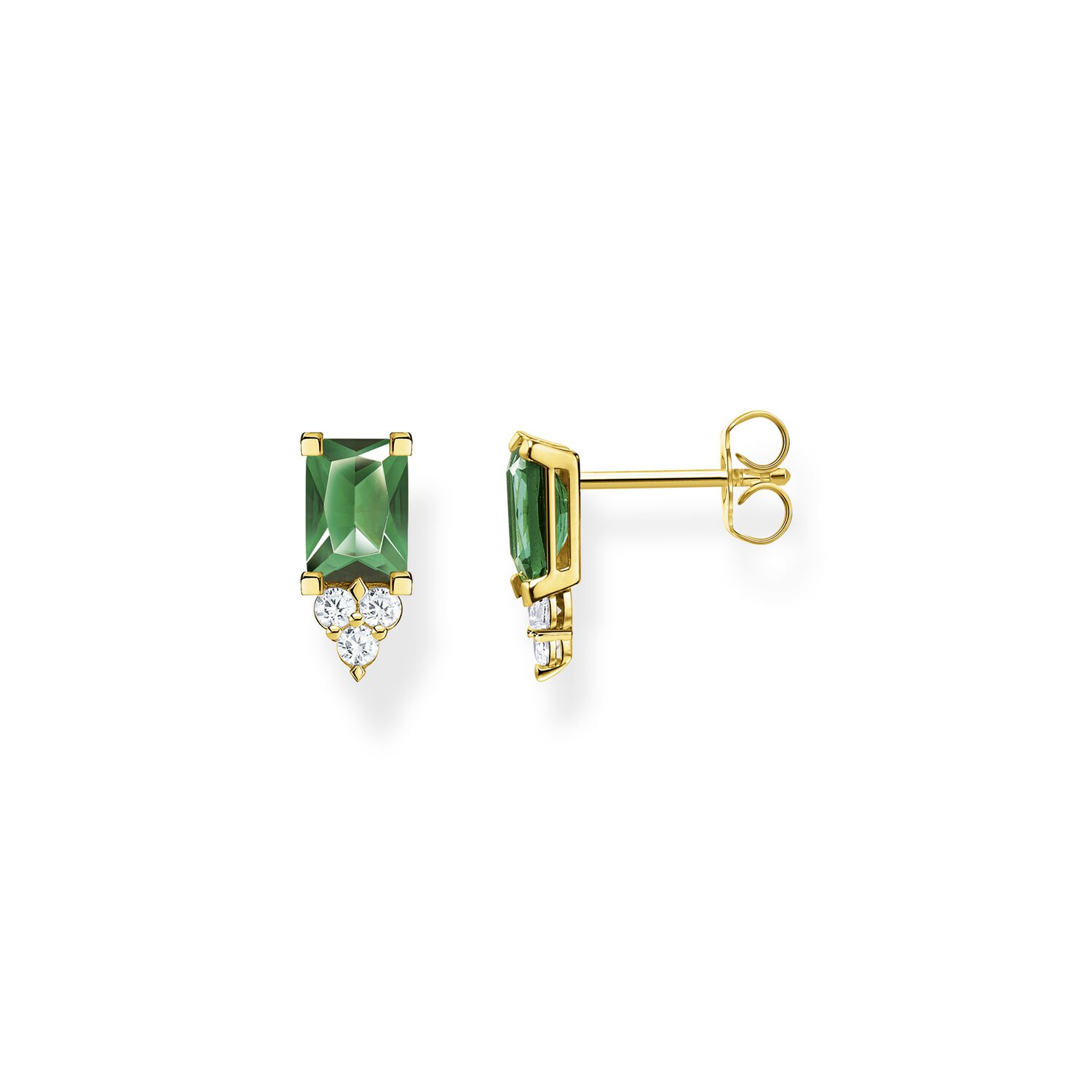 Thomas Sabo Ear Studs Green Stone Gold