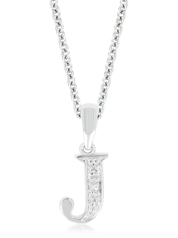 Sterling Silver Diamond Set Initial Pendant