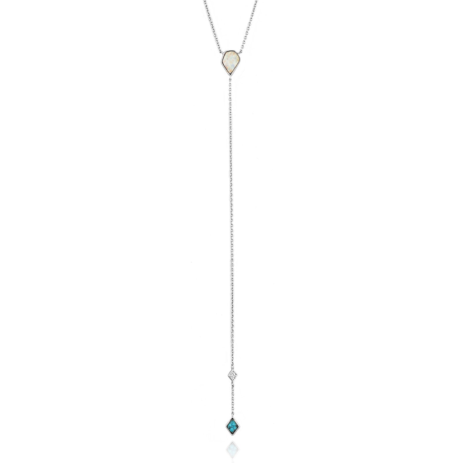 Ania Haie Sterling Silver Turquoise And Opal Colour Necklace