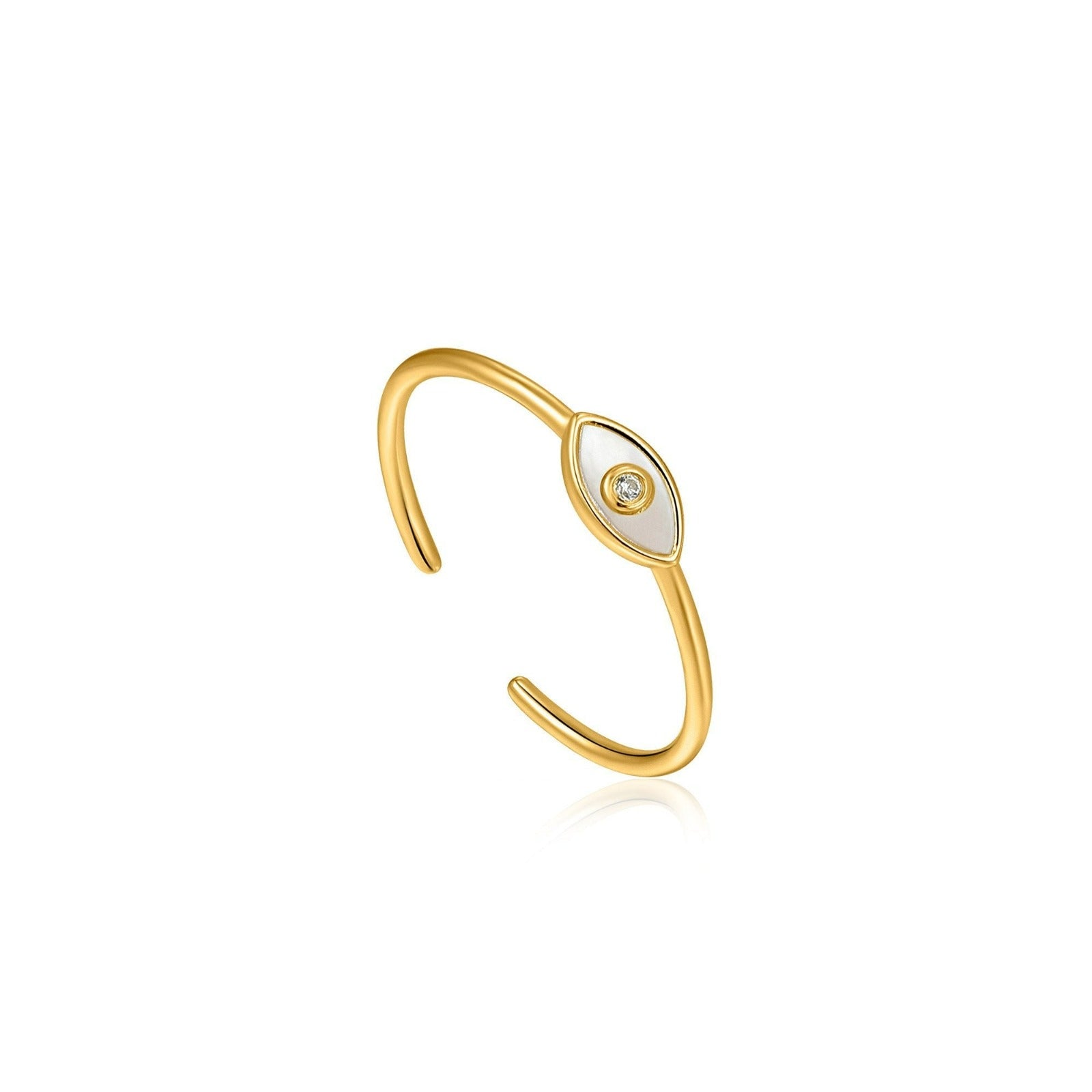 Ania Haie Sterling Silver & Gold Plated Evil Eye Adjustable Ring – Zamels